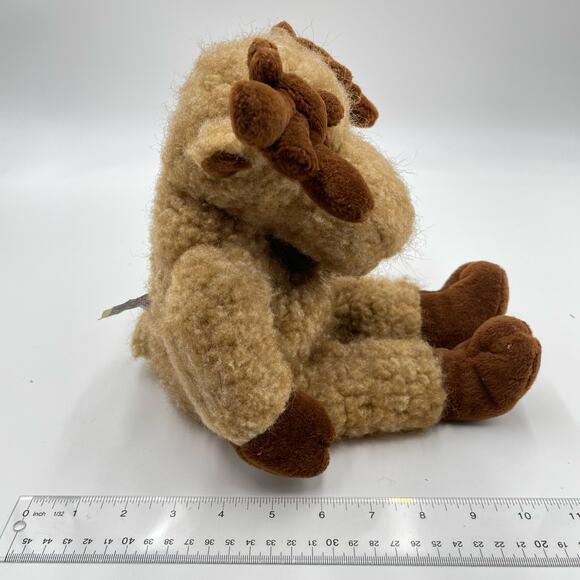 Vintage Mary Meyer 1996 Plush MOCHA MOOSE Bean Bag Curly Stuffed Velvet BE8L78 - Picture 6 of 10